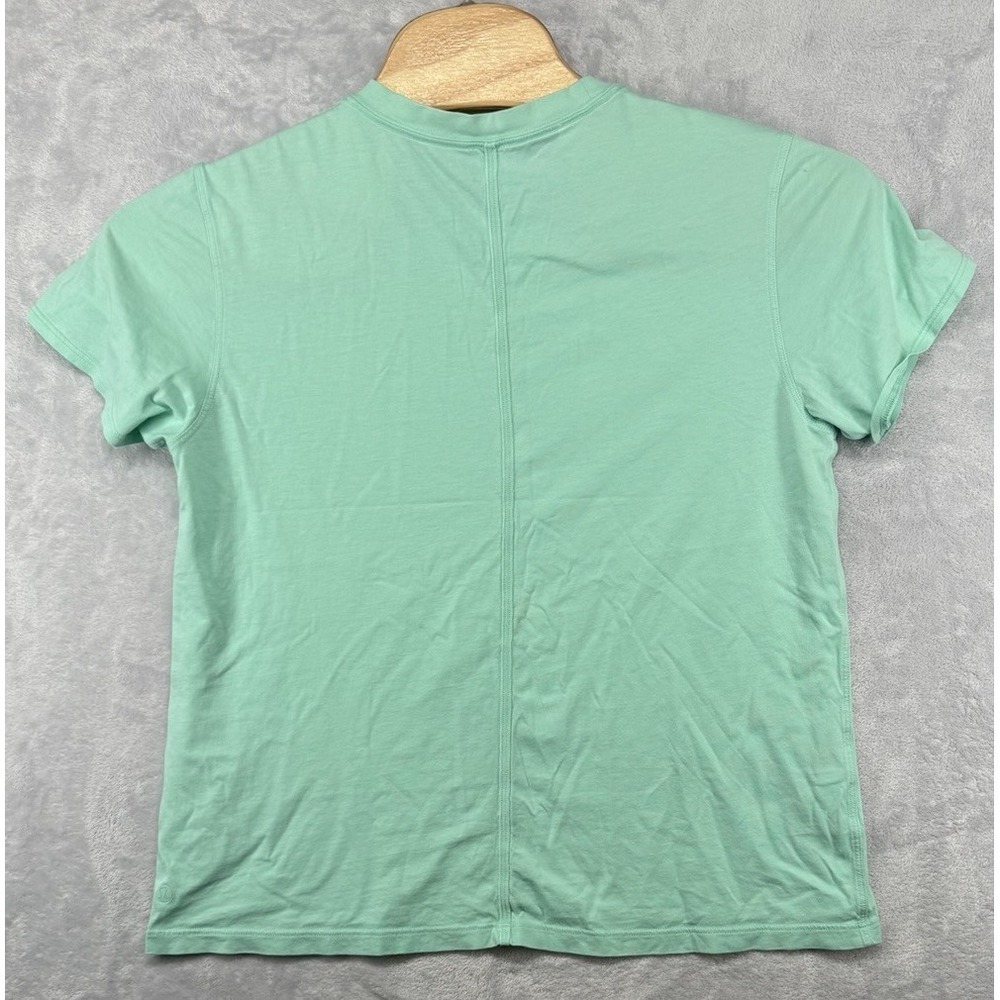 Lululemon All Yours Cotton Blend Crewneck T-Shirt Teal Green Women's 21x25 - Picture 2 of 5